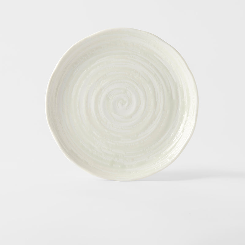 Side Plate 21.5cm White Spiral Glaze V637-C8176