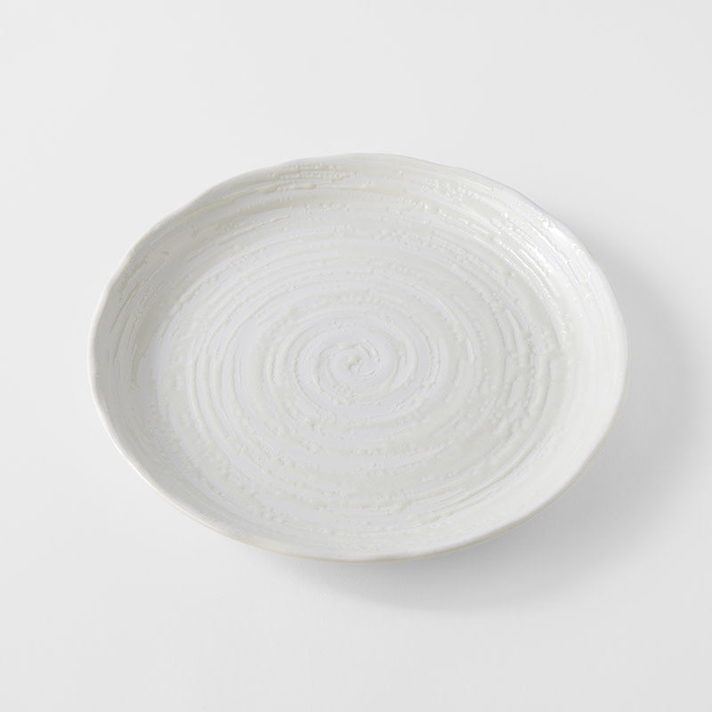 Dinner Plate 24.5cm White Spiral Glaze V637-C8177