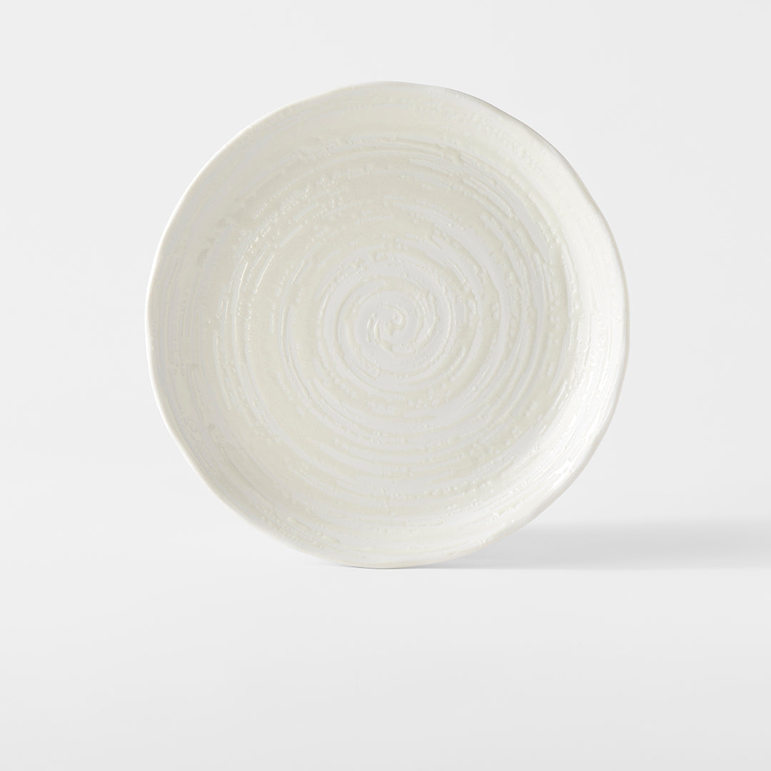 Dinner Plate 24.5cm White Spiral Glaze V637-C8177