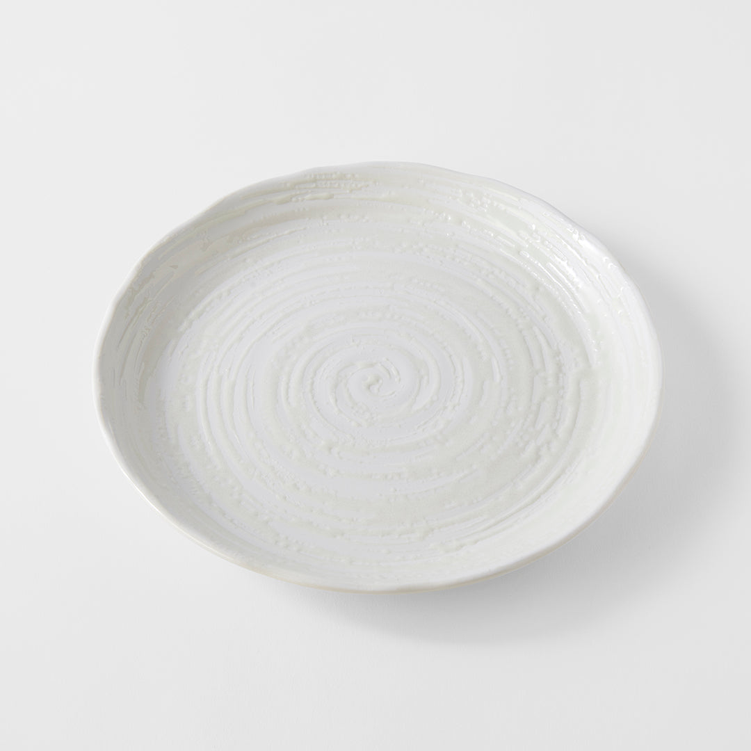 Dinner Plate 24.5cm White Spiral Glaze V637-C8177