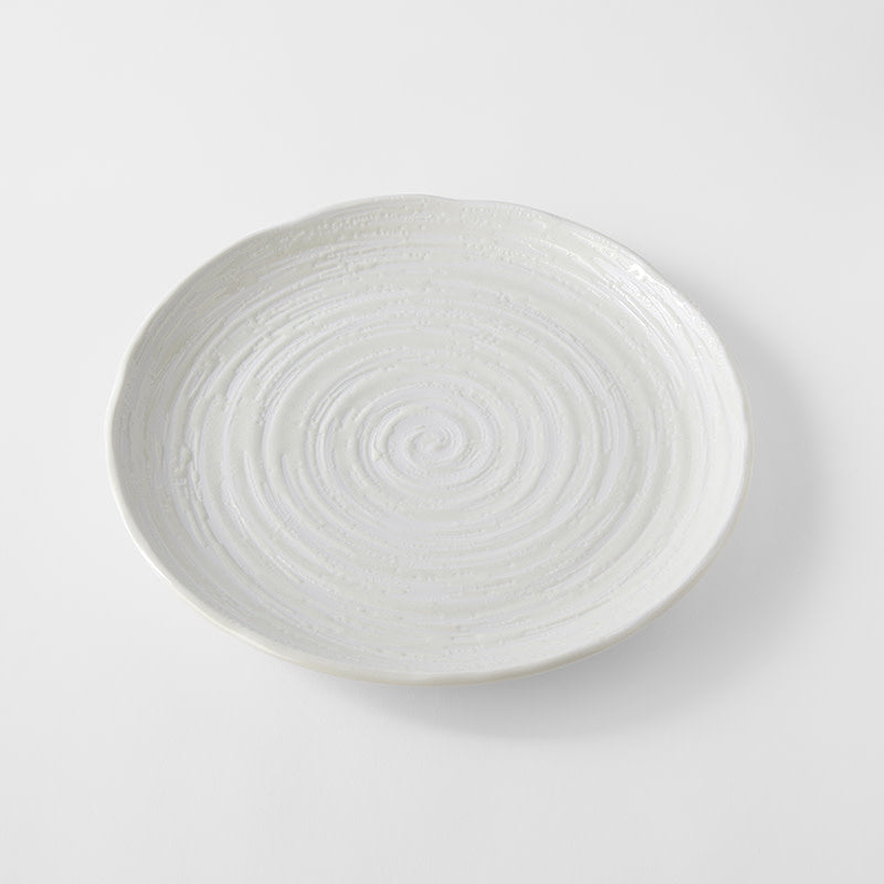 Dinner Plate 29.5cm White Spiral Glaze V637-C8178