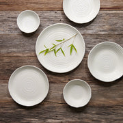 Dinner Plate 29.5cm White Spiral Glaze V637-C8178