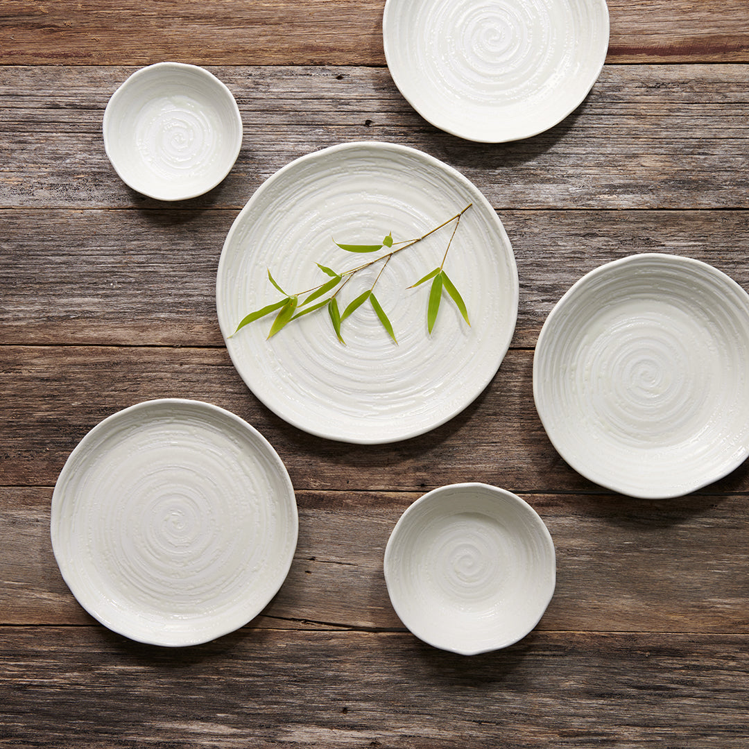 Dinner Plate 29.5cm White Spiral Glaze V637-C8178