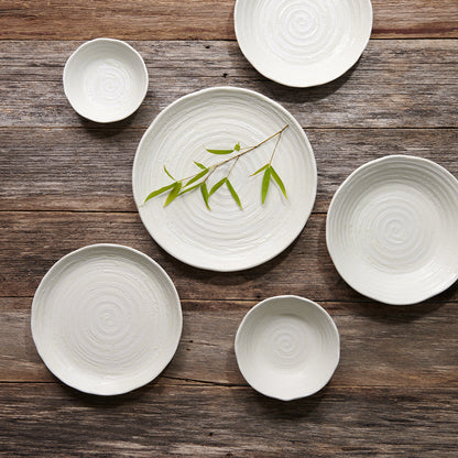 Dinner Plate 29.5cm White Spiral Glaze V637-C8178