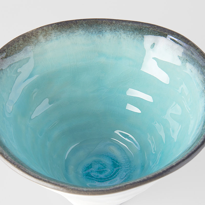 Bowl Deep Ikebana 22cm Sky Blue Glaze V637-C8996