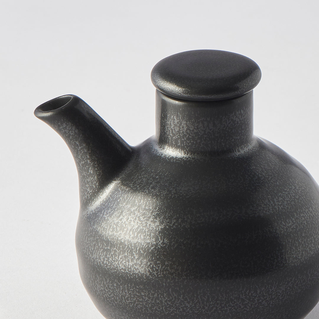 Soy Pot Minoyaki Porcelain 110ml Matte Black Glaze V637-C9009