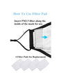 NEW Cotton Cloth Face Mask w 2 Filters Reusable Washable Adjustable 3Ply Black V637-COTB