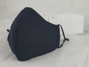 NEW Cotton Cloth Face Mask w 2 Filters Reusable Washable Adjustable 3Ply Black V637-COTB