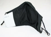Face Mask Reusable Cotton Cloth Fabric w 2 Pm2.5 Perfect Fit Adjustable Black V637-COTMB