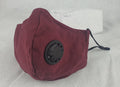 Face Mask Reusable Cotton Cloth Fabric Perfect Fit Adjustable Burgundy V637-COTMBURG