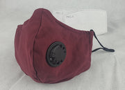 Face Mask Reusable Cotton Cloth Fabric Perfect Fit Adjustable Burgundy V637-COTMBURG