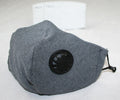 Cotton Cloth Face Mask w 2 Filters Reusable Adjustable 3Ply Grey V637-COTMG