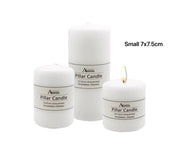 bulk 48 Unscented White Pillar Candle 7cm V637-CPU22635