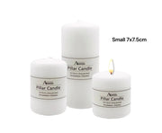 bulk 48 Unscented White Pillar Candle 7cm V637-CPU22635