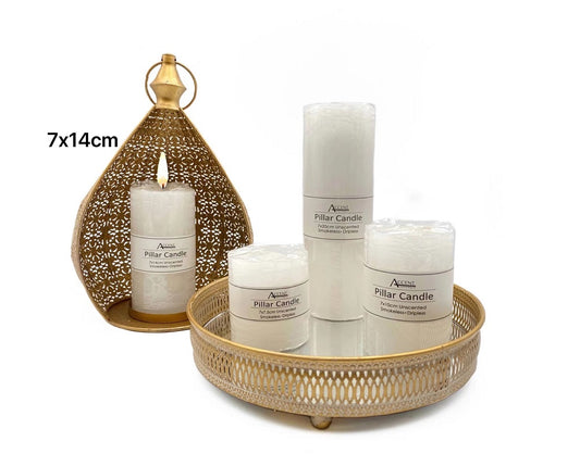 bulk 24 Unscented White Pillar Candle 457G 14cm V637-CPU27239