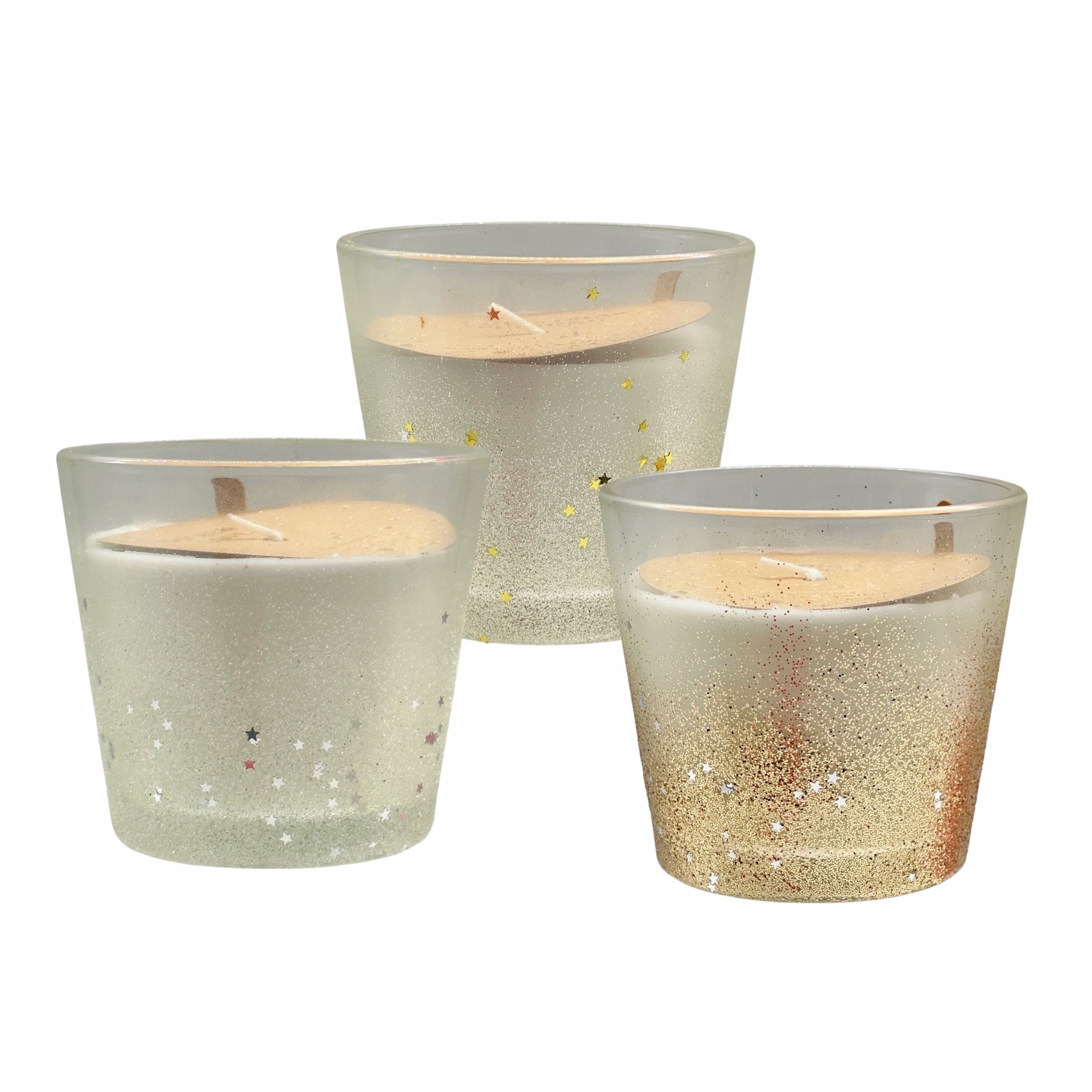bulk 24 Glitter Splash Scented Jar Candle 9cm V637-CPU36483