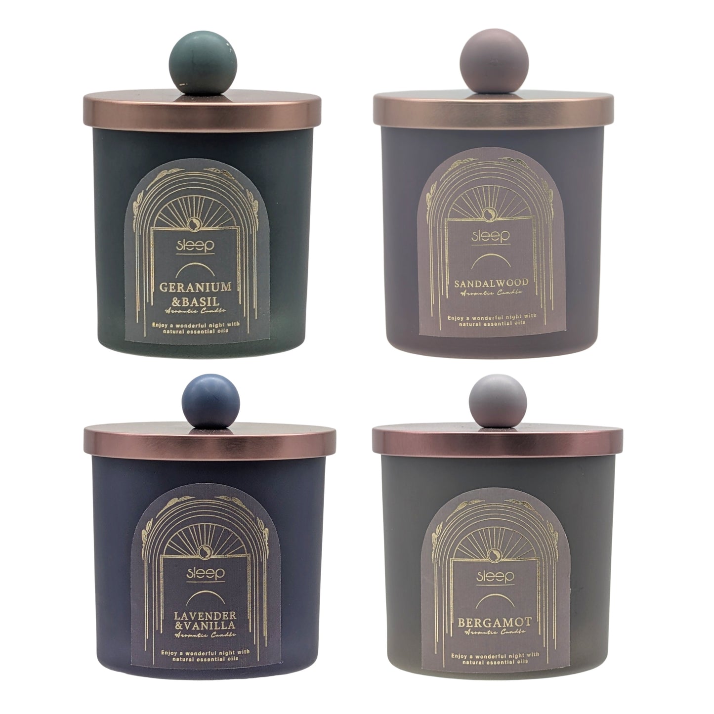 bulk 12 Arabian Nights Scented Glass Candle w Lid Assort 8x9cm V637-CPU38430