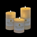bulk 12 Reflection Led Pillar Candle Rustic White 15cm V637-CPU38965