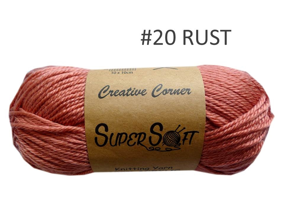 bulk 12 Rust Super Soft Knitting Yarn 100% Acrylic V637-CRA20864