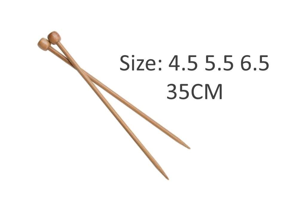 bulk 24 Bamboo Knitting Needle Size 4.5mm 5.5mm 6.5mm V637-CRA21841