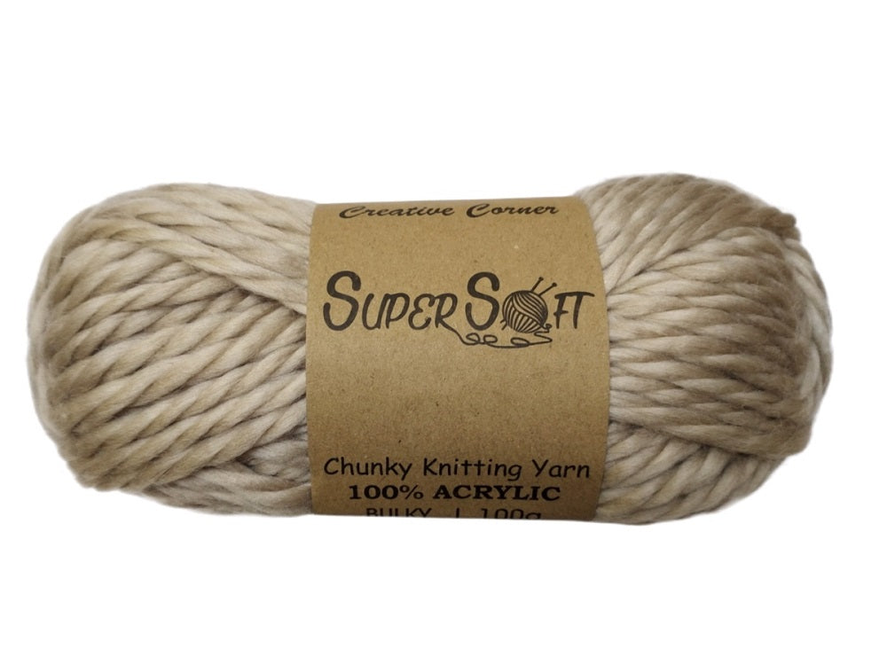 bulk 12 Oatmeal Chunky Yarn 100G V637-CRA30199