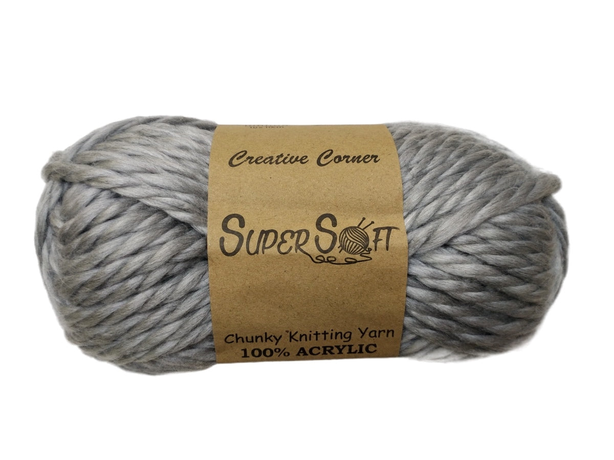 bulk 12 Grey Marl Chunky Yarn 100G V637-CRA30200
