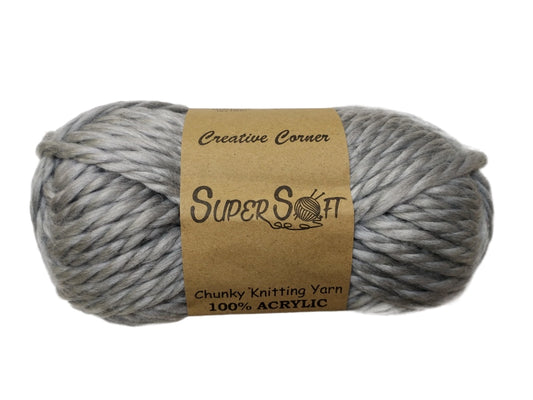 bulk 12 Grey Marl Chunky Yarn 100G V637-CRA30200