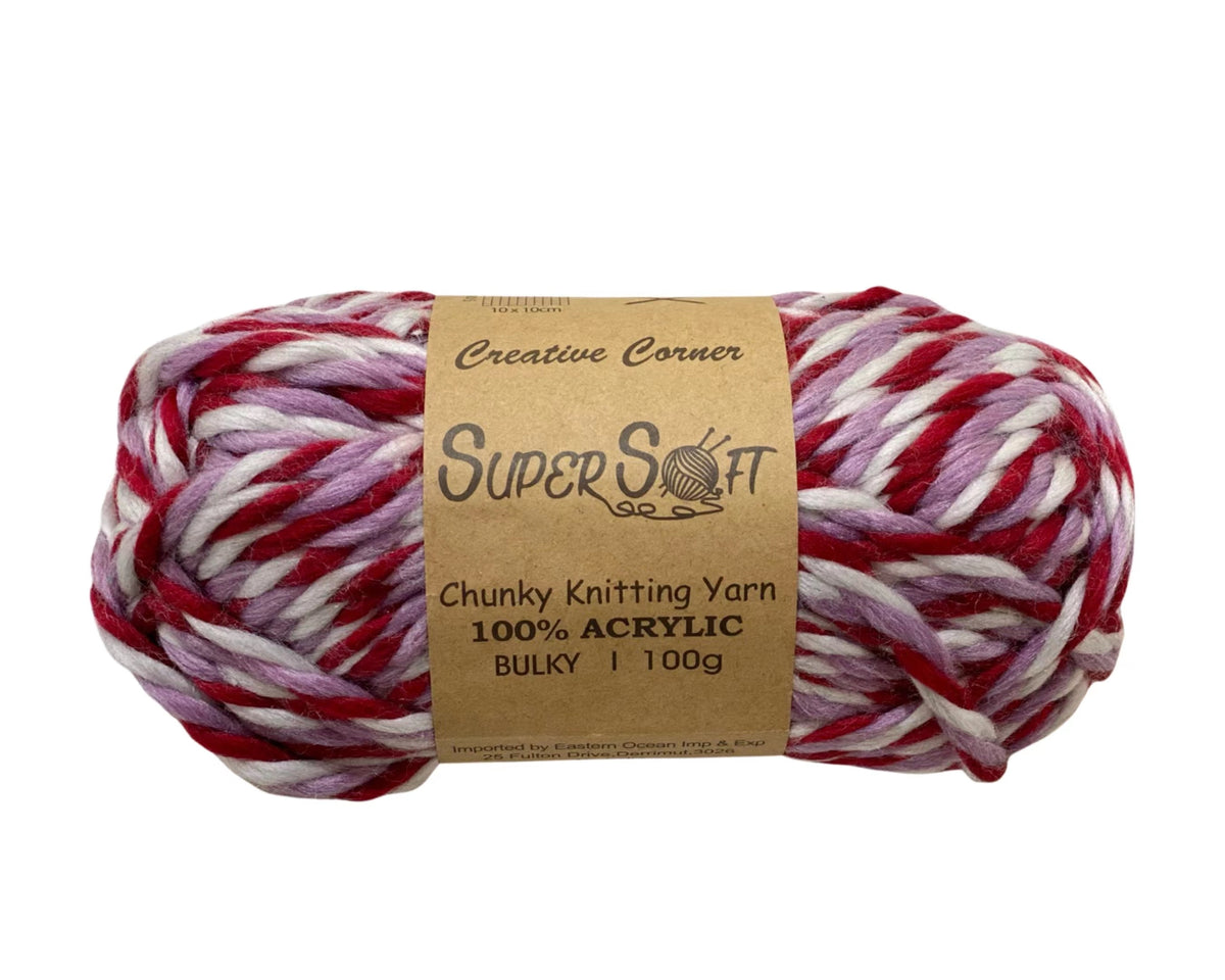 bulk 12 Berry Chunky Super Soft Knitting Yarn V637-CRA32326