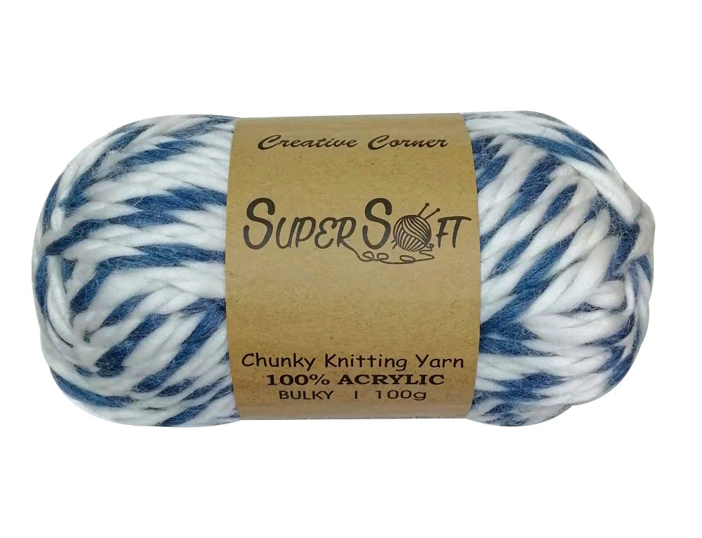 bulk 12 Nautical Chunky Super Soft Knitting Yarn V637-CRA32328