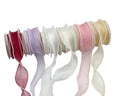 bulk 36 Artificial Pearl Edge Organza Ribbon Assort Wrap 200cm V637-CRA32999