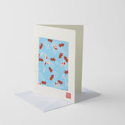 Card Handmade Chiyogami Goldfish Greeting V637-D0205