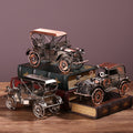 Set 2 Metal Retro Classic Car Assort 21cm V637-DCO32575