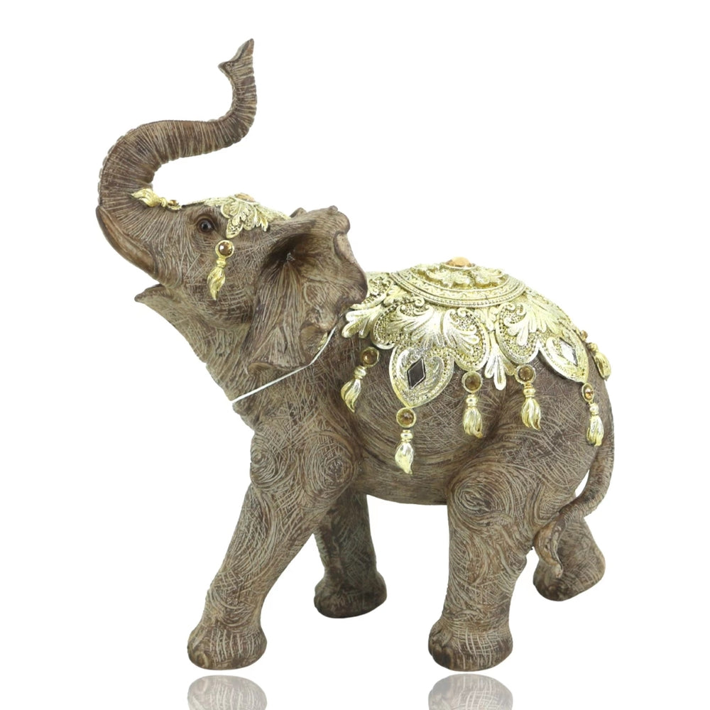 Elephant w Sculpted Ornament Statue 26cm V637-DCO32695