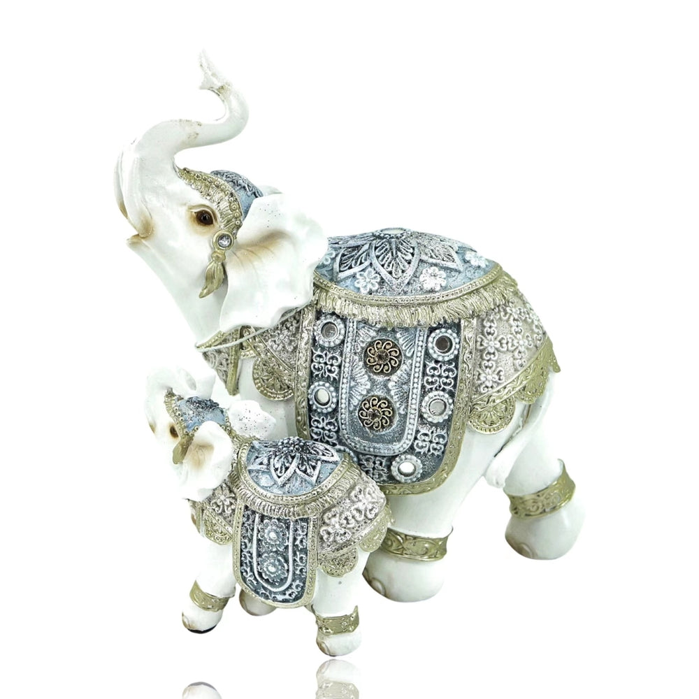 Mother & Baby Elephant Statues 19cm V637-DCO32702