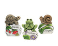Set 3 Concrete Turtle Frog & Snail Garden Ornaments 13cm V637-DCO32707