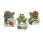 Set 3 Concrete Turtle Frog & Snail Garden Ornaments 13cm V637-DCO32707