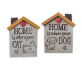 Set 2 Concrete Cat & Dog Homes Signage Assort Garden Statue 15cm V637-DCO32712