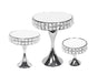 Set 3 Diamond Style Mirror Cake Stand 39cm V637-DCO32790