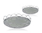 Set 2 Round Silver Mirror Tray 30cm V637-DCO32980