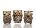 Set 3 See No Evil Owl Cement Statues 10cm V637-DCO33922