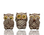 Set 3 See No Evil Owl Cement Statues 10cm V637-DCO33922