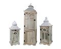 Set 3 Tall Natural Wooden Lantern 117cm V637-DCO35024