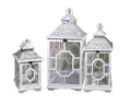 Set 3 Wooden Lantern w Metal Roof 76cm V637-DCO36901