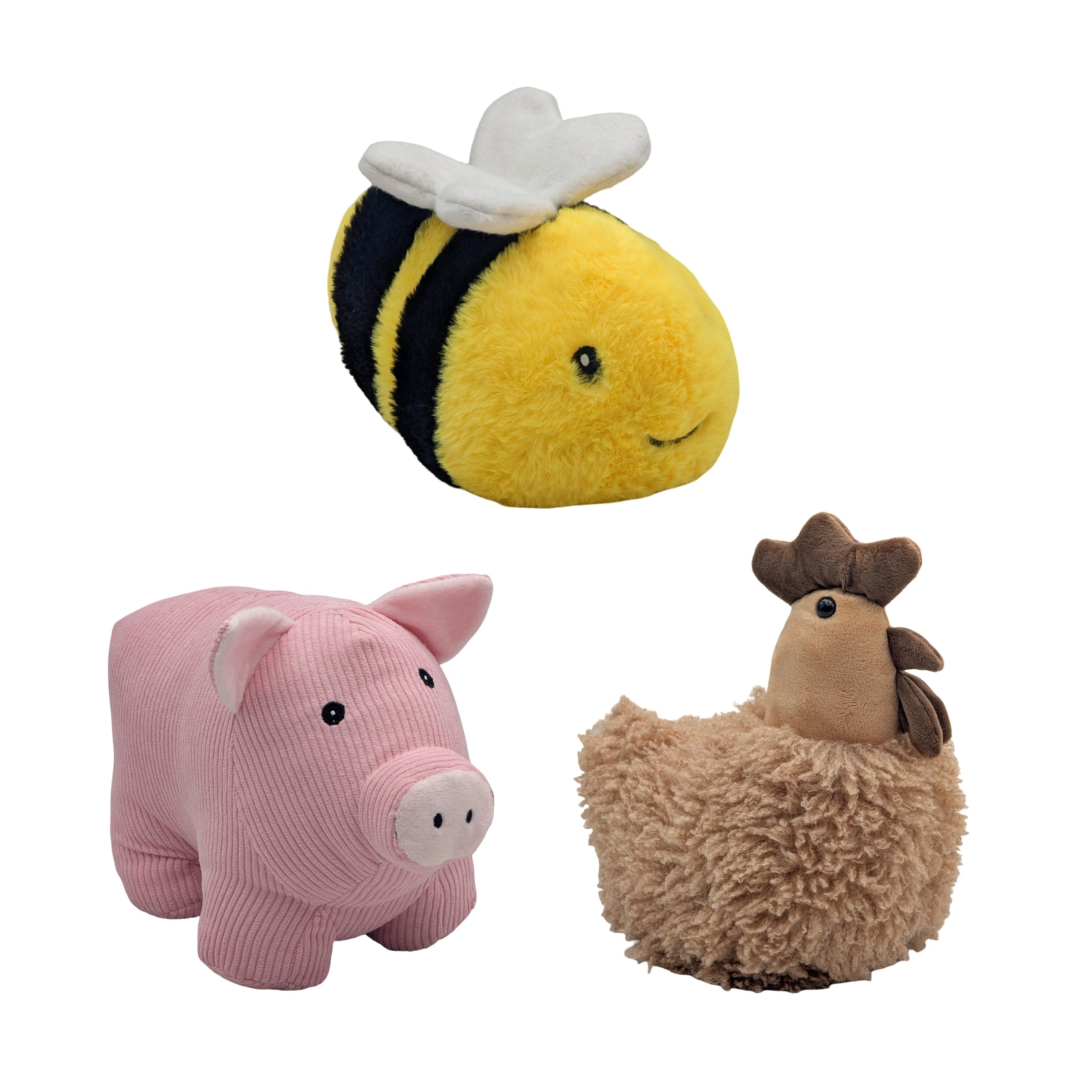 Set 3 Bee Rooster Pig Door Stopper Assort 22cm V637-DCO38892