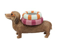 Magnesia Pink Beach Dachshund Plantter 52cm V637-DCO38901
