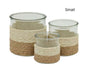 bulk 24 Paper Rope Glass Jar 8cm V637-DCO40107