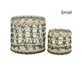 bulk 24 Forest Green Paper Rope Glass Jar 8cm V637-DCO40118