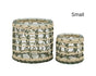 bulk 24 Forest Green Paper Rope Glass Jar 8cm V637-DCO40118