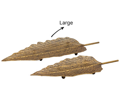 bulk 6 Rustic Gold Metal Leaf Tray 5cm V637-DCO40697