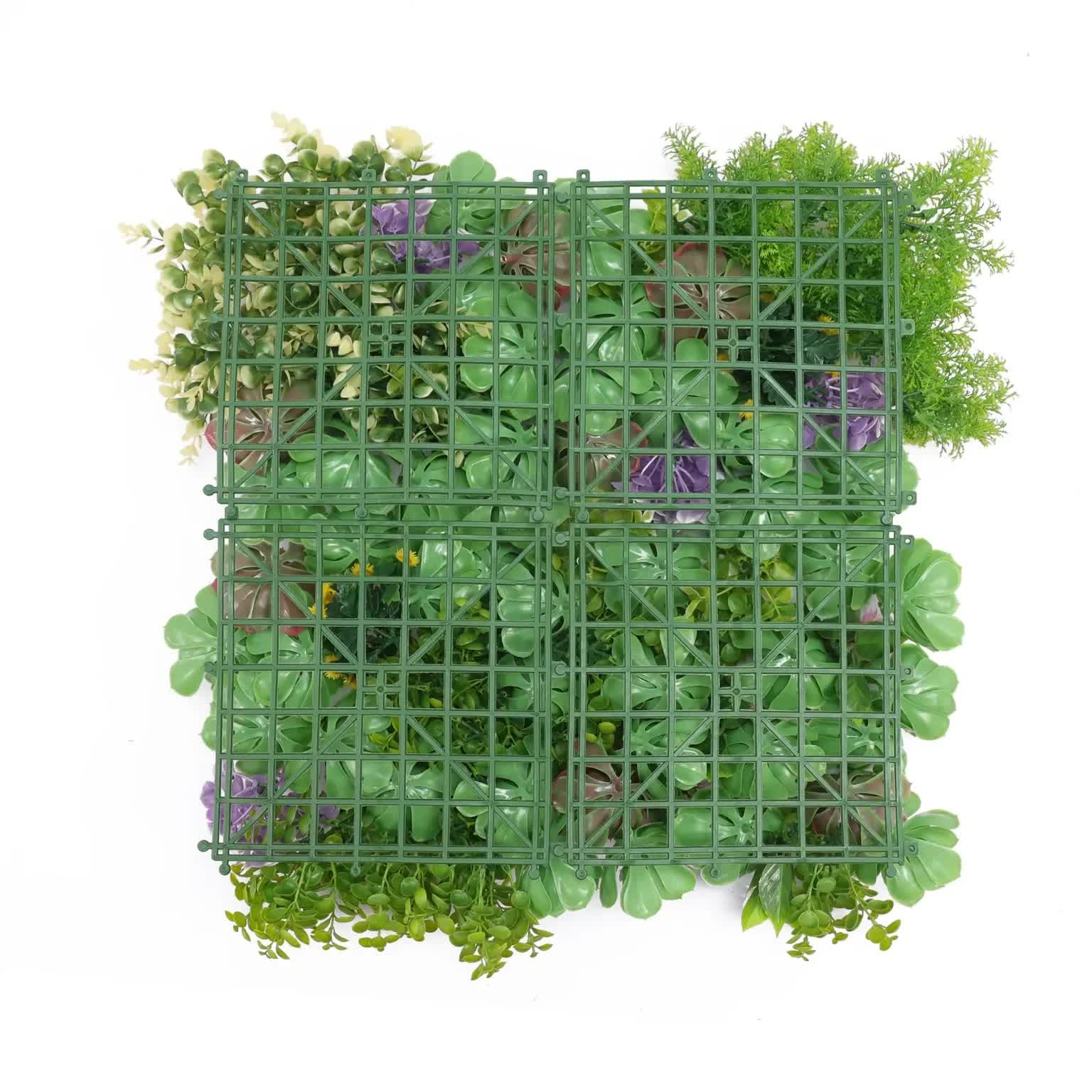 Artificial Dense Succulent Green Wall / Vertical Garden Panel 50cm x 50cm UV Resistant V637-DP0159883R